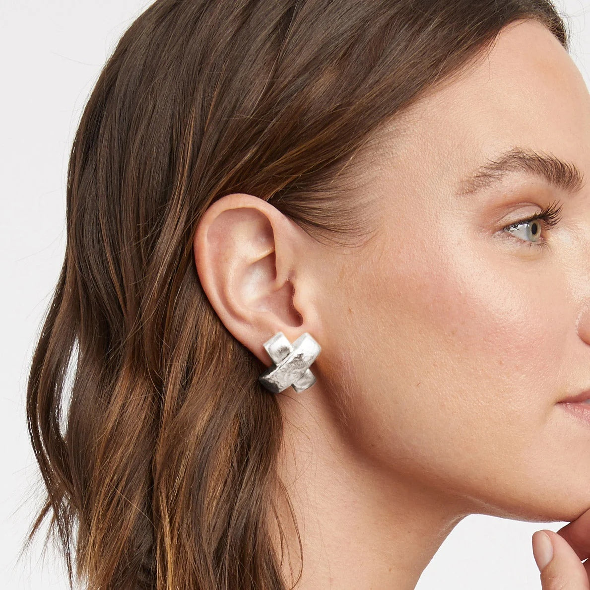 Julie Vos Catalina X Earrings - Silver