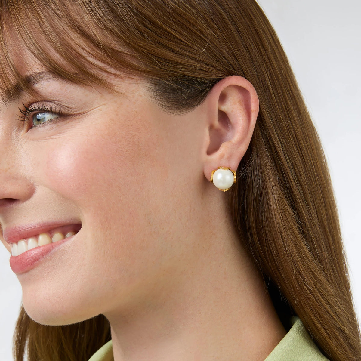 Julie Vos Penelope Pearl Stud - Gold (L)