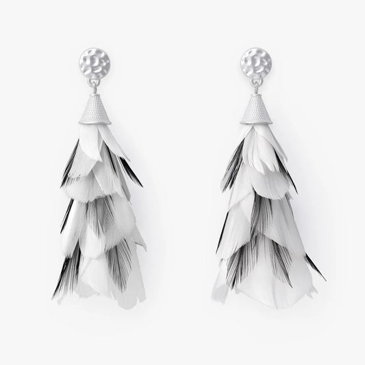 Brackish Angela statement earrings in silver, front