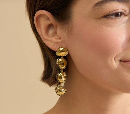 Brackish French Quarter Burr Drop Earrings - Gold