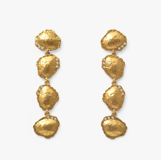 Brackish French Quarter Burr Drop Earrings - Gold