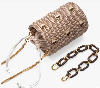 Brackish Greenwich Bucket Bag with both straps
