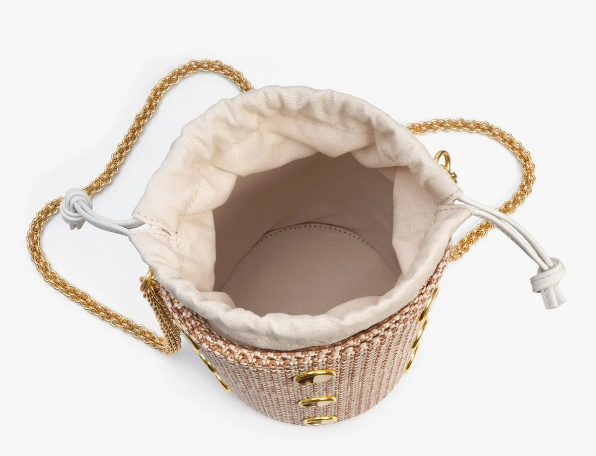 Brackish Greenwich Bucket Bag, drawstring interior