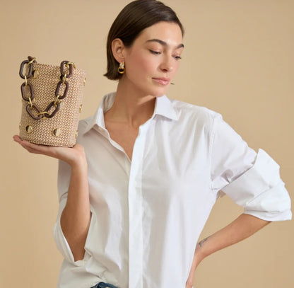 Brackish Greenwich Bucket Bag on model