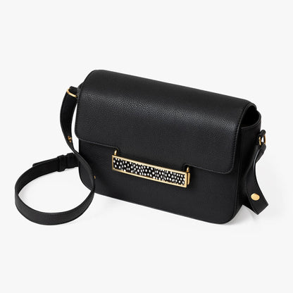 Brackish Oxford Bar Handbag, angled with crossbody strap