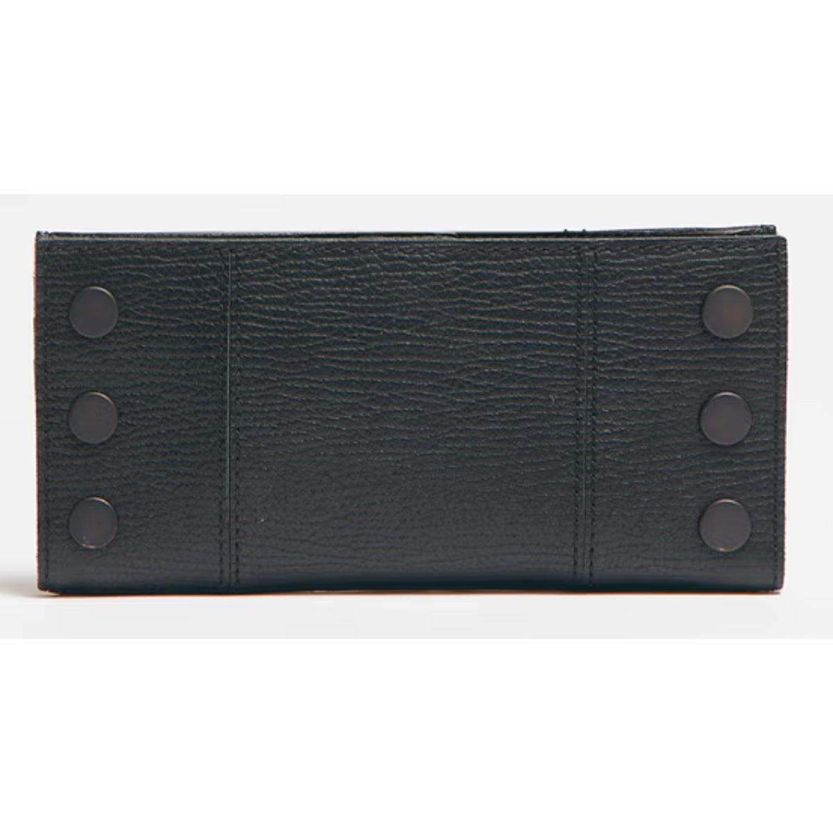 Hammitt 110 North wallet in black with antique bronze rivets, front