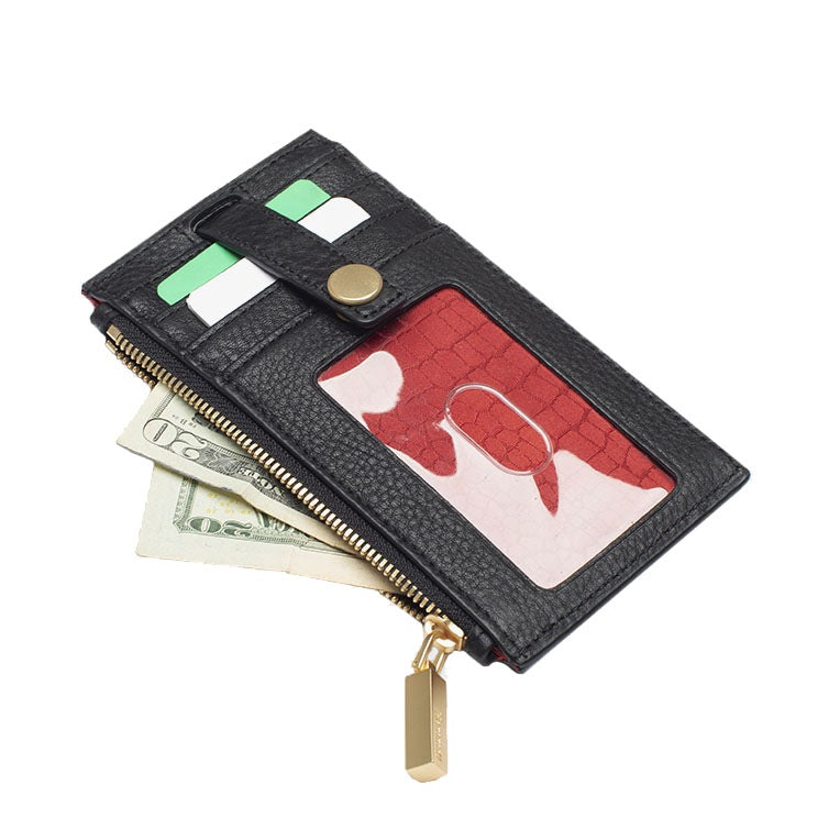 Hammitt 210 West Card Wallet - Black/Brushed Gold