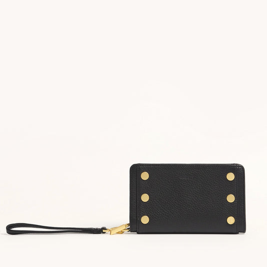 Hammitt Bryant Wallet - Black/Brushed Gold, Red Zip
