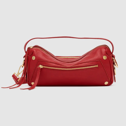 Hammitt Doxie Medium in Chili Red pebbled leather with gold hardware