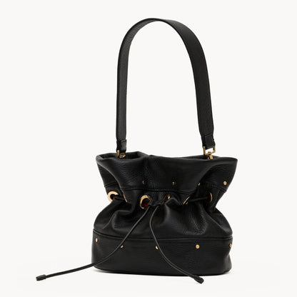Hammitt Gianna Small bucket bag in black, angled