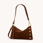 Hammitt Kyle Shoulder Bag - Chocolate Diamond Suede/Antique Gold
