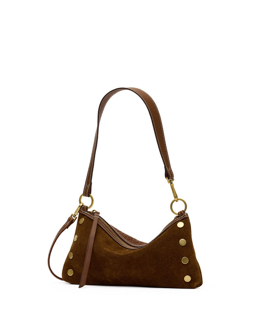 Hammitt Kyle Shoulder Bag - Cinnamon Suede/Antique Gold