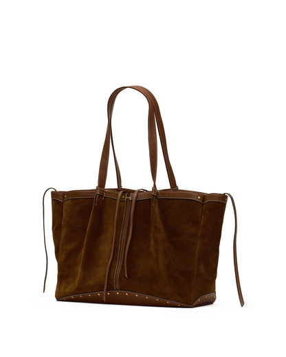 Hammitt Meryl Carryall - Cinnamon Suede/Antique Gold