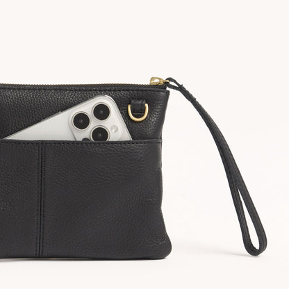 Hammitt Nash Small - Black/Brushed Gold, Red Zip