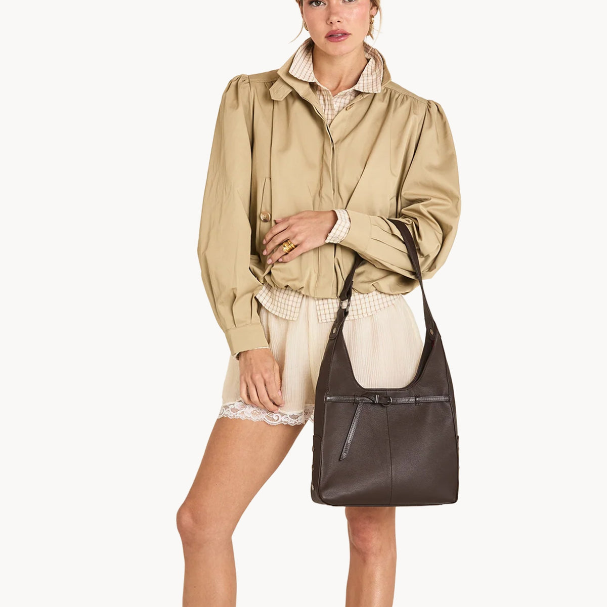 Hammitt Tim Medium worn on the shoulder