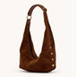Hammitt Tom Zip Medium - Chocolate Diamond Suede/Antique Gold