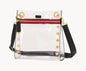 Hammitt Tony Medium Clear Crossbody - Black/Brushed Gold, Red Zip