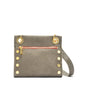 Hammitt Tony Small Crossbody - Pewter/Brushed Gold, Red Zip