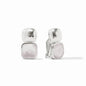 Julie Vos Catalina Clip Earrings - Silver, Iridescent Clear Crystal