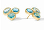 Julie Vos Kaleidoscope Statement Stud - Gold, Bahamian Blue