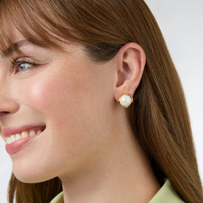 Julie Vos Penelope Pearl Stud - Gold (L)