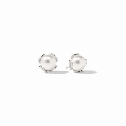 Julie Vos Penelope Pearl Stud - Silver (L)