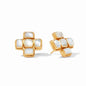 Julie Vos Savoy Earrings - Gold, Iridescent Clear Crystal