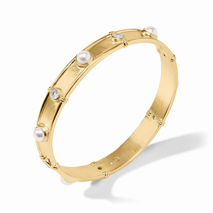 Julie Vos Tribeca Bangle - Gold, Pearl (S)