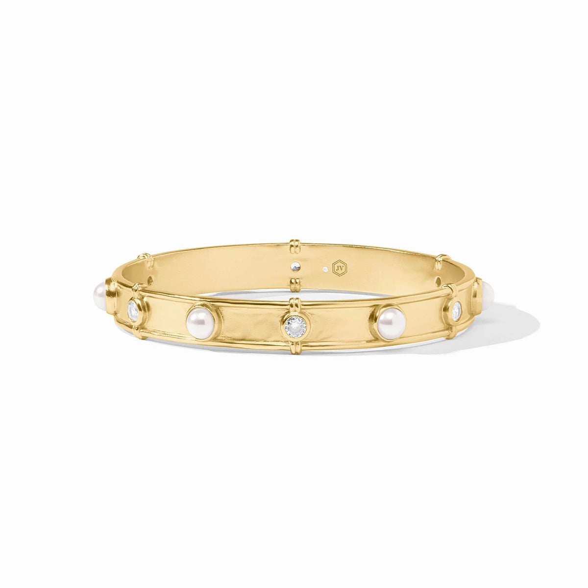 Julie Vos Tribeca Bangle - Gold, Pearl (S)