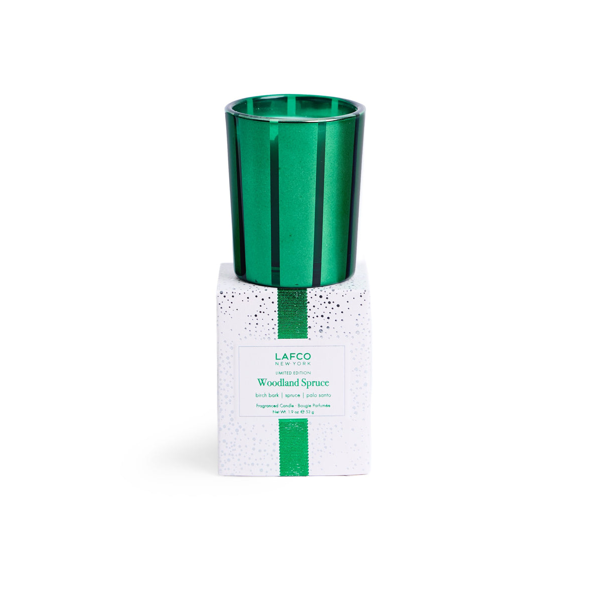 LAFCO Woodland Spruce holiday votive with gift box