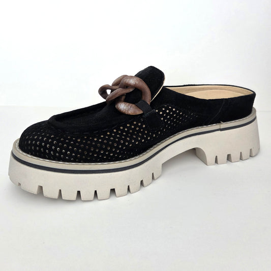 Softwaves Vidal platform mule in Black, angled view