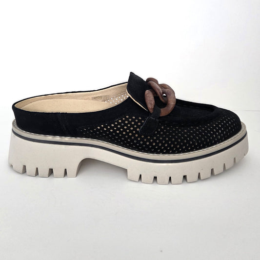 Softwaves Vidal platform mule in Black, side view